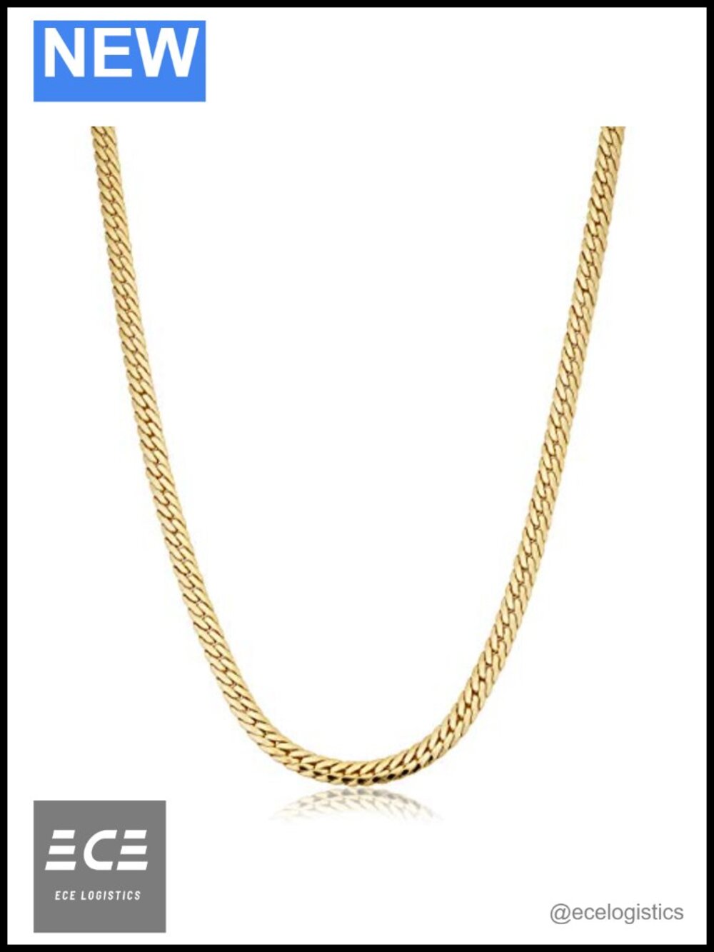 14k Yellow Gold Filled 4.8mm Bombay Curb Chain Necklace Unisex